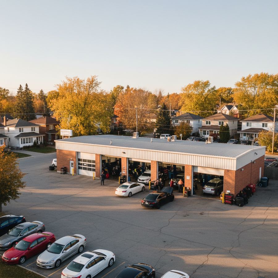 Mechanic working under a vehicle at an Orleans auto repair shop