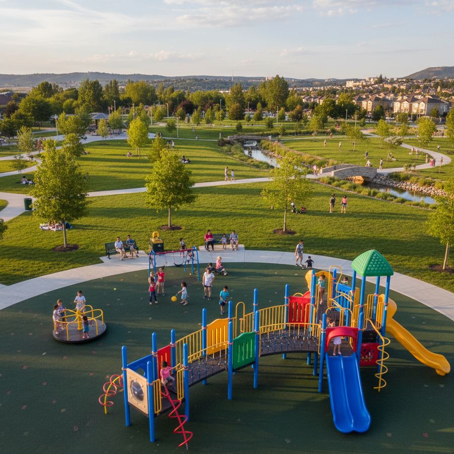 Summer festival crowd at Millennium Park in Orleans