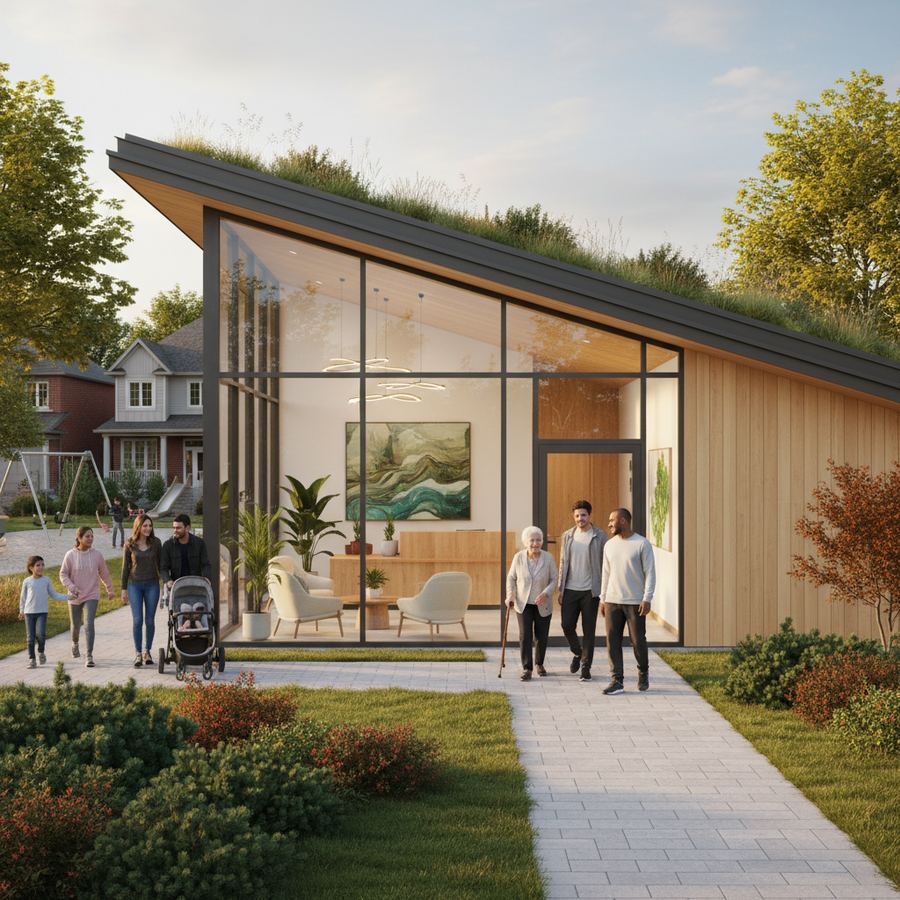 Modern medical clinic waiting area in Orleans