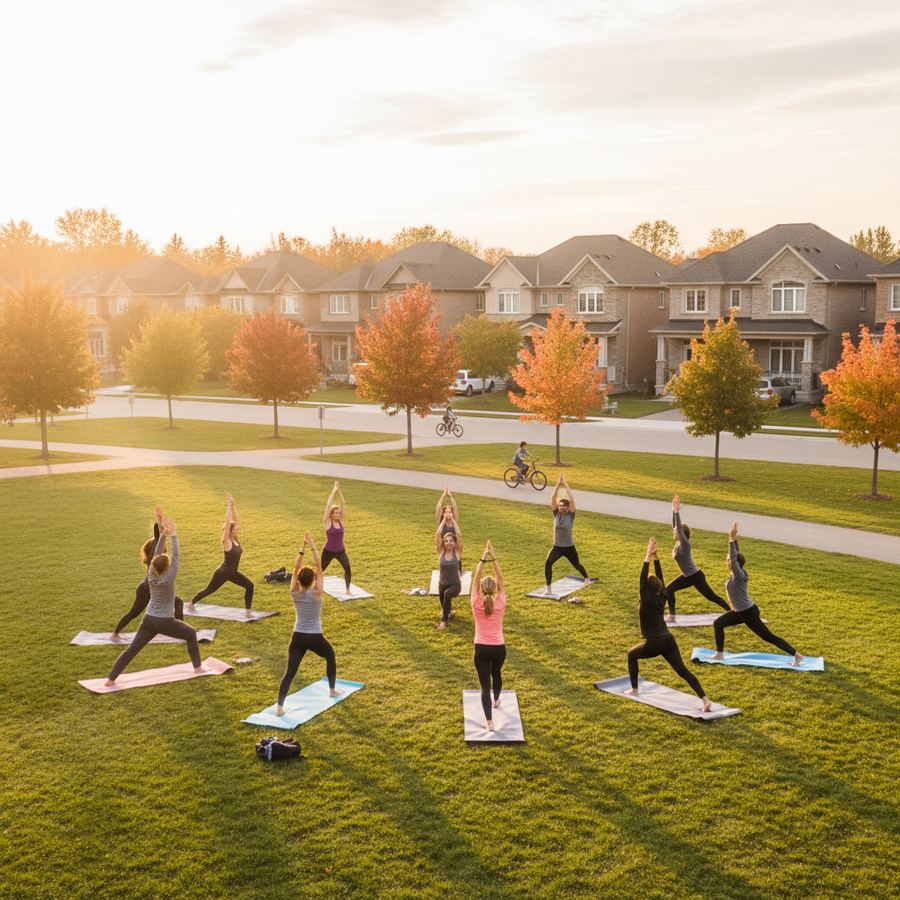 Yoga class in a bright Orleans studio