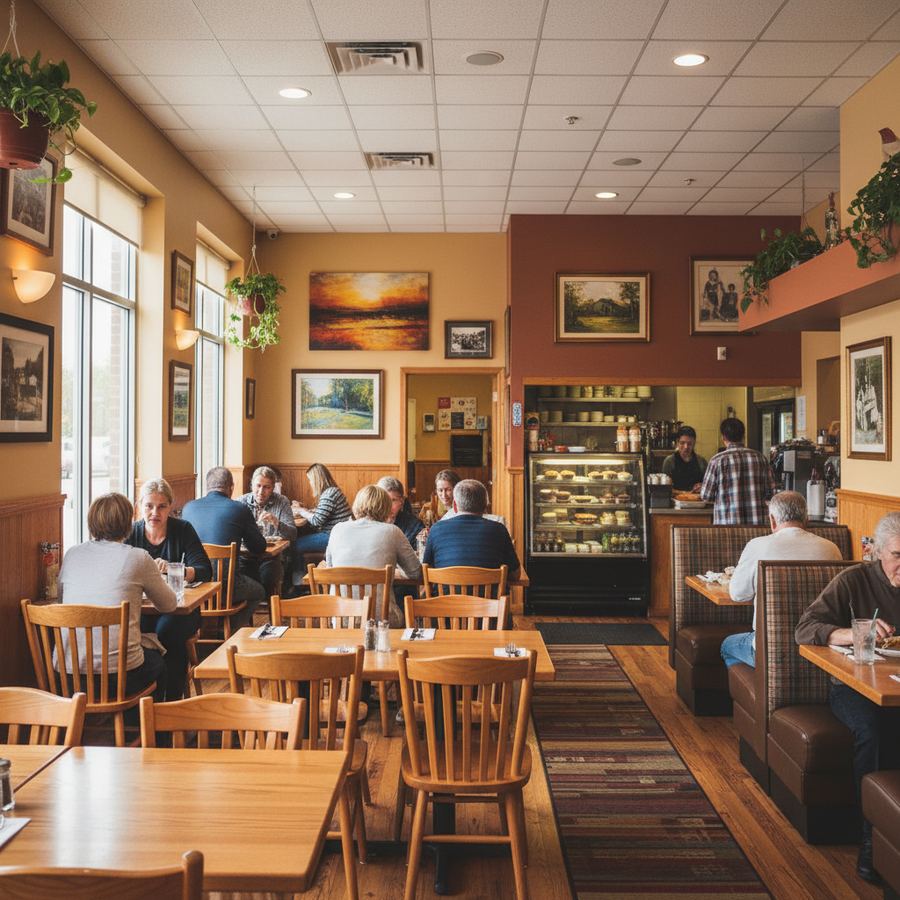Family enjoying dinner at a welcoming restaurant in Orleans
