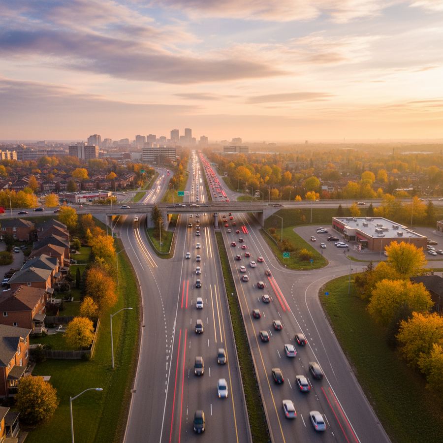 Traffic on Highway 174 during the commute from Orleans