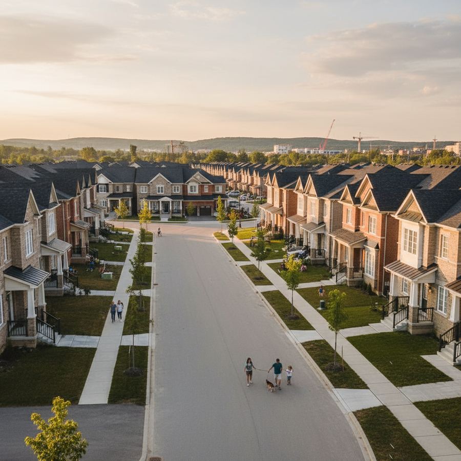 New construction homes in the Avalon neighbourhood of Orleans