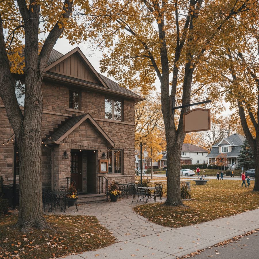 Restaurant patio along St-Joseph Boulevard in Orleans